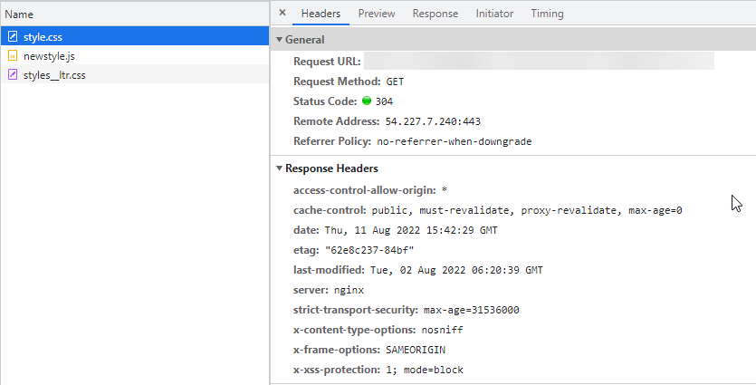 Nginx 設定 CSS JS 靜態資源 HTTP 304 Not Modified Status Code